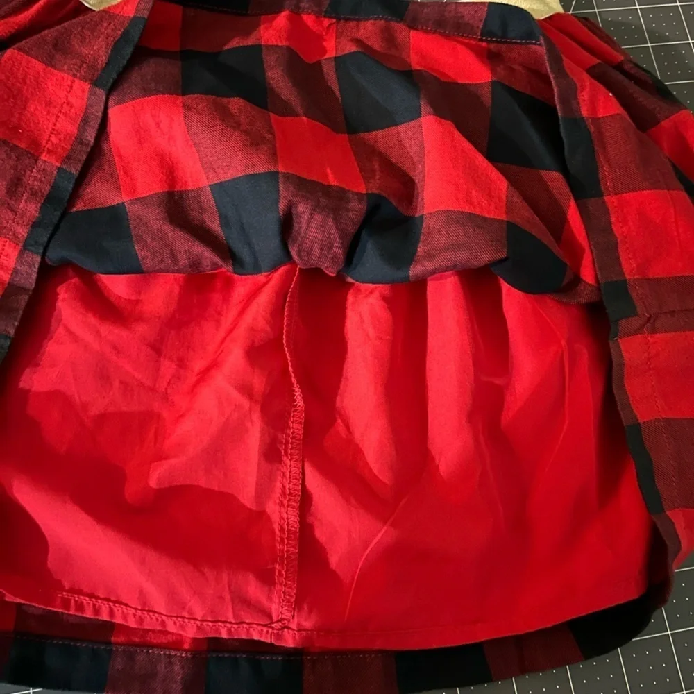 Carter's Red and Black Plaid Skirt with Gold Waistband